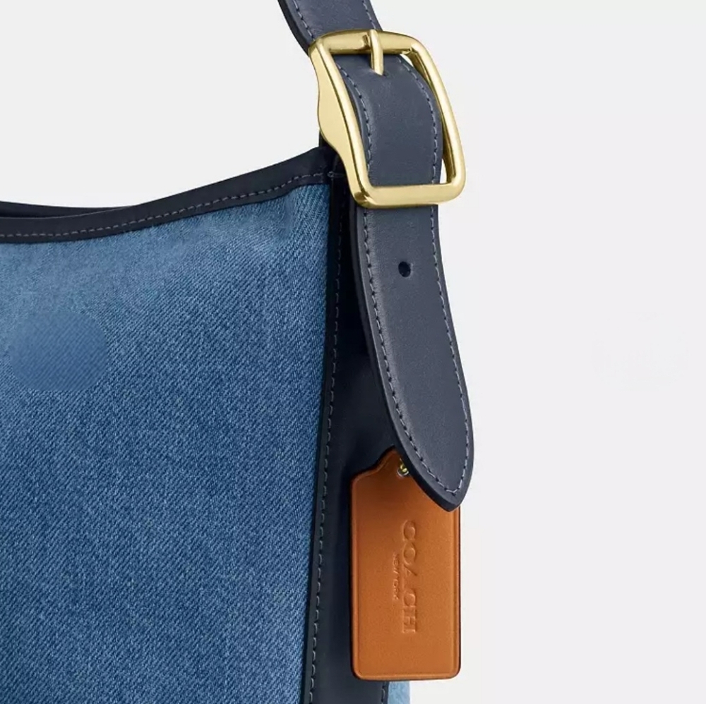 🔥COACH Signature Denim & Leather Jude Duffle, Gold Hardware, NEW W/TAGS! - Picture 3 of 7